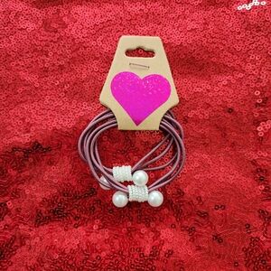 Brown Faux Pearl Hair Ties